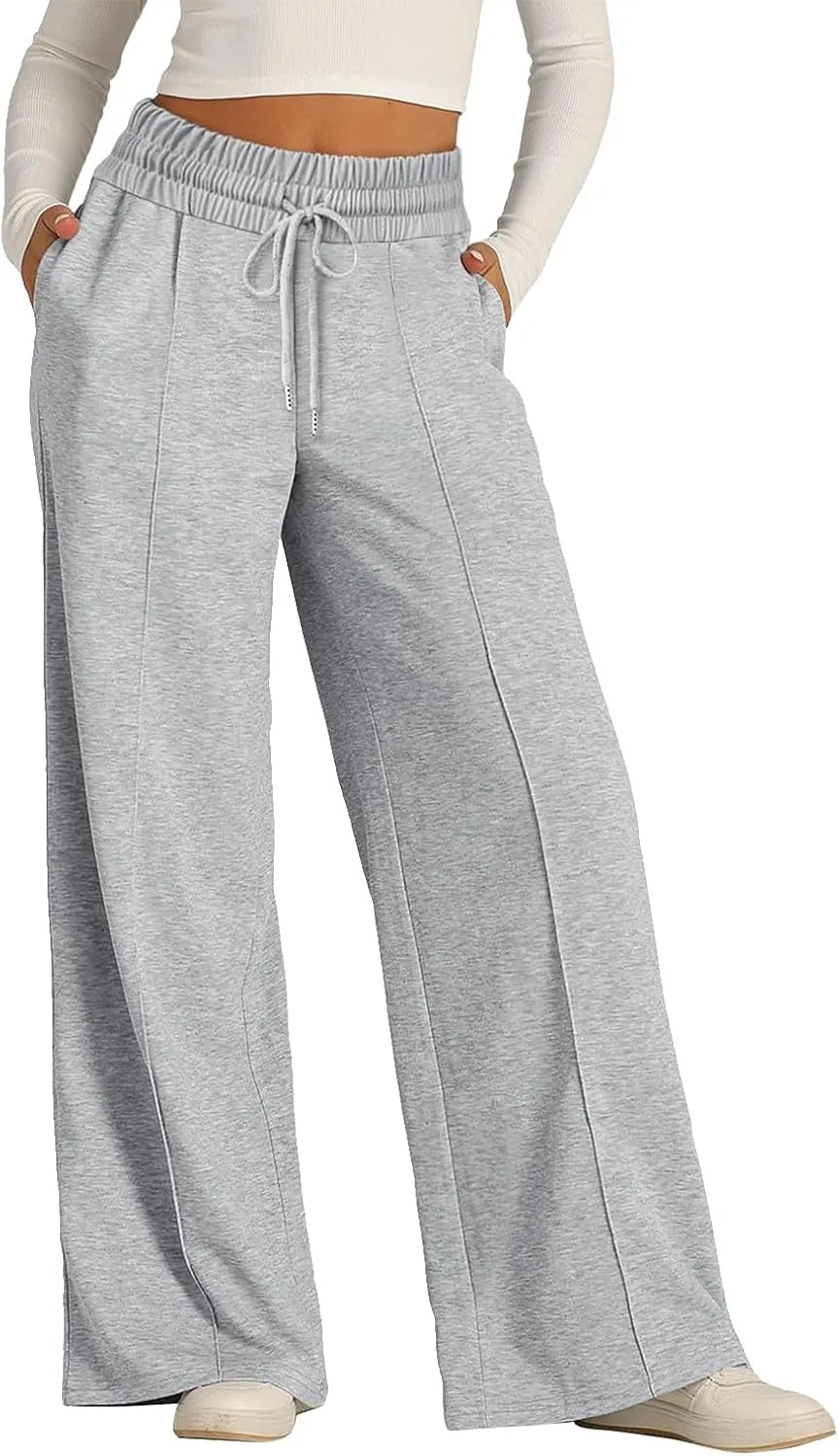 Women's High Waist Lightweight Wide Leg Baggy Jogging Yoga Harem Sweatpants