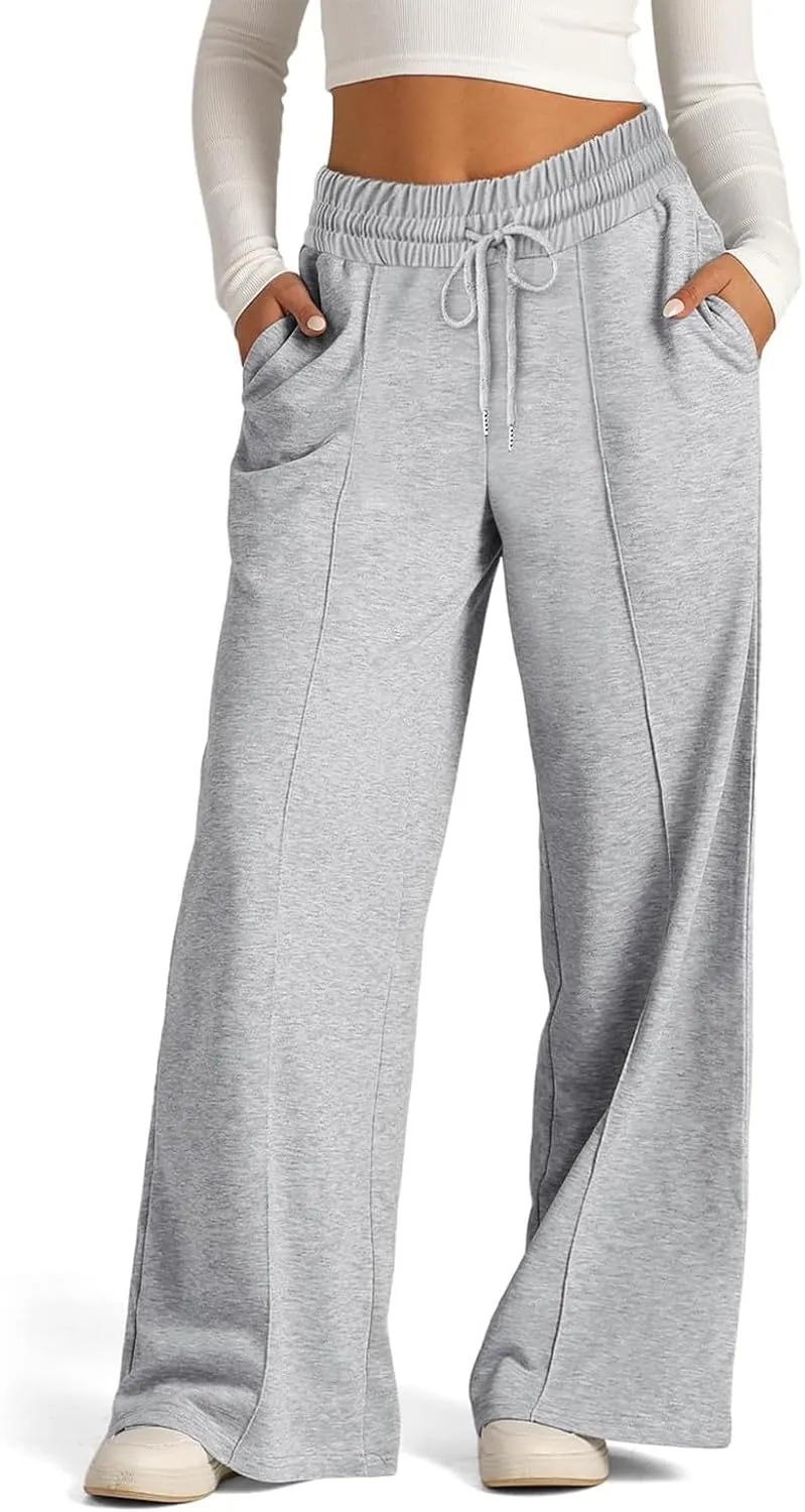Women's High Waist Lightweight Wide Leg Baggy Jogging Yoga Harem Sweatpants