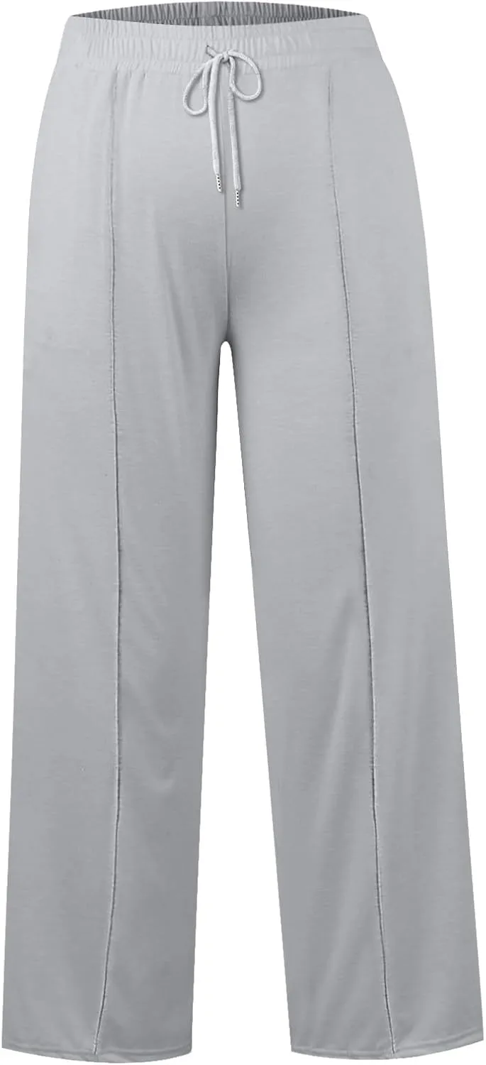 Women's High Waist Lightweight Wide Leg Baggy Jogging Yoga Harem Sweatpants