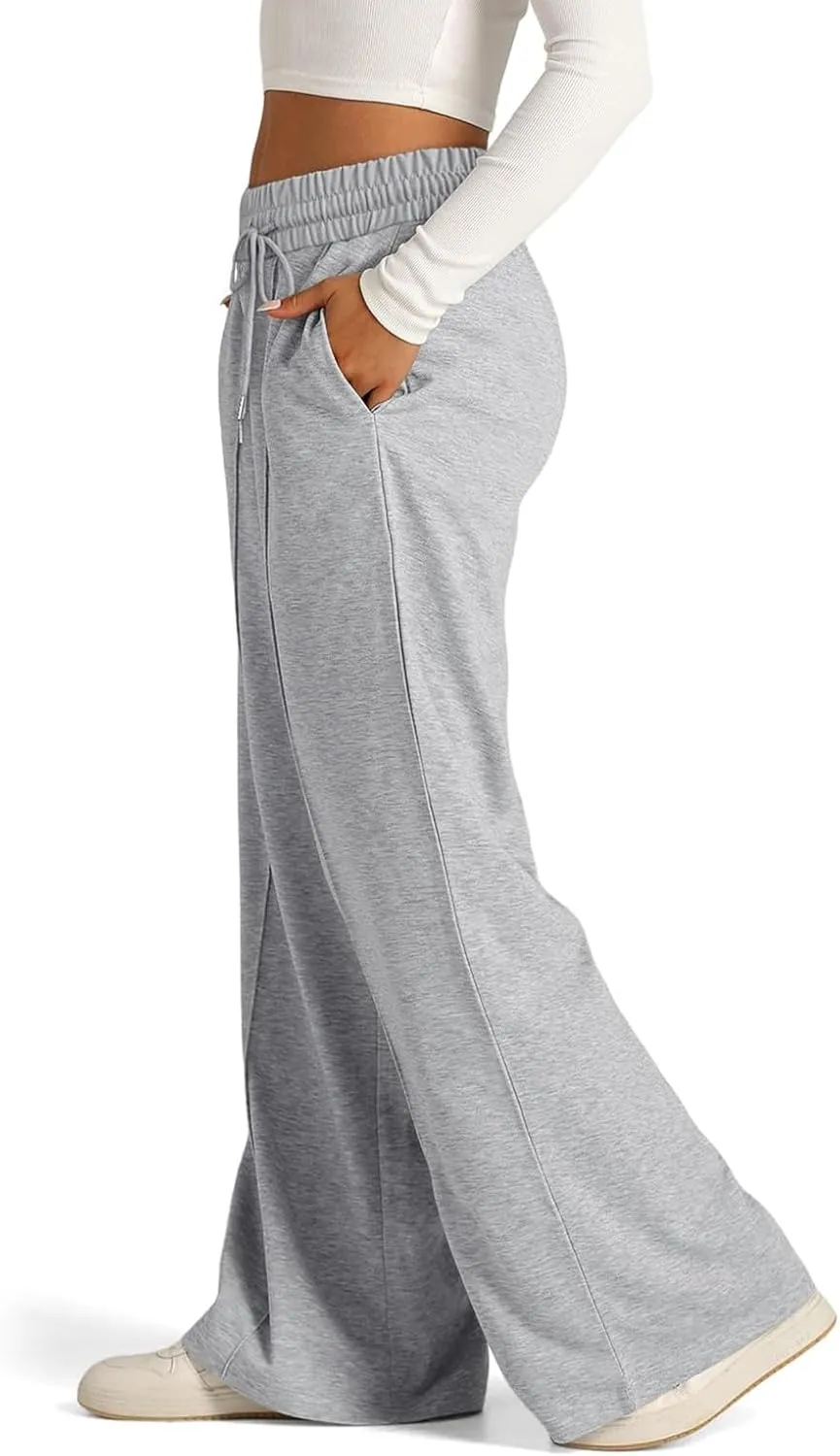 Women's High Waist Lightweight Wide Leg Baggy Jogging Yoga Harem Sweatpants