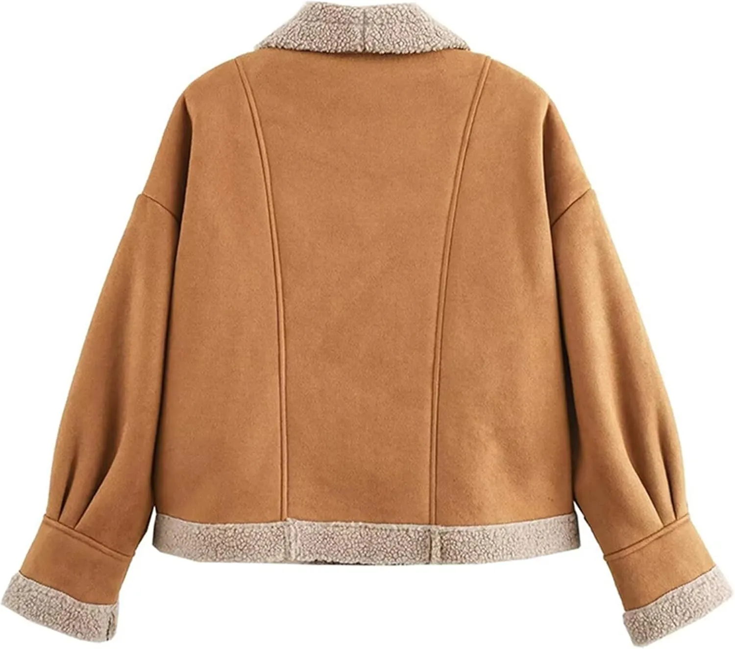 Women's Long Sleeve Oversized Sherpa Fleece Jacket With Cozy Stylish Winter Coat For Casual Wear Warm Outerwear