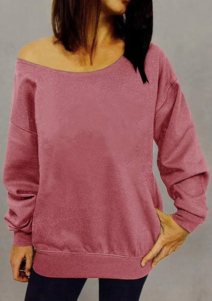 Women's Off Shoulder Casual Sweatshirt Pullover Long Sleeve Slouchy Shirt Top Blouse