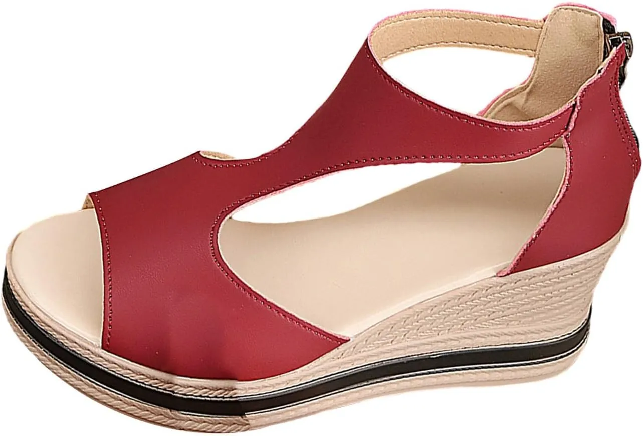 Women's Platform Sandals Wedge Ankle Strap Open Toe Sandals, Espadrille Dress Wedge Sandals, Women's Platform Sandals Casual Summer