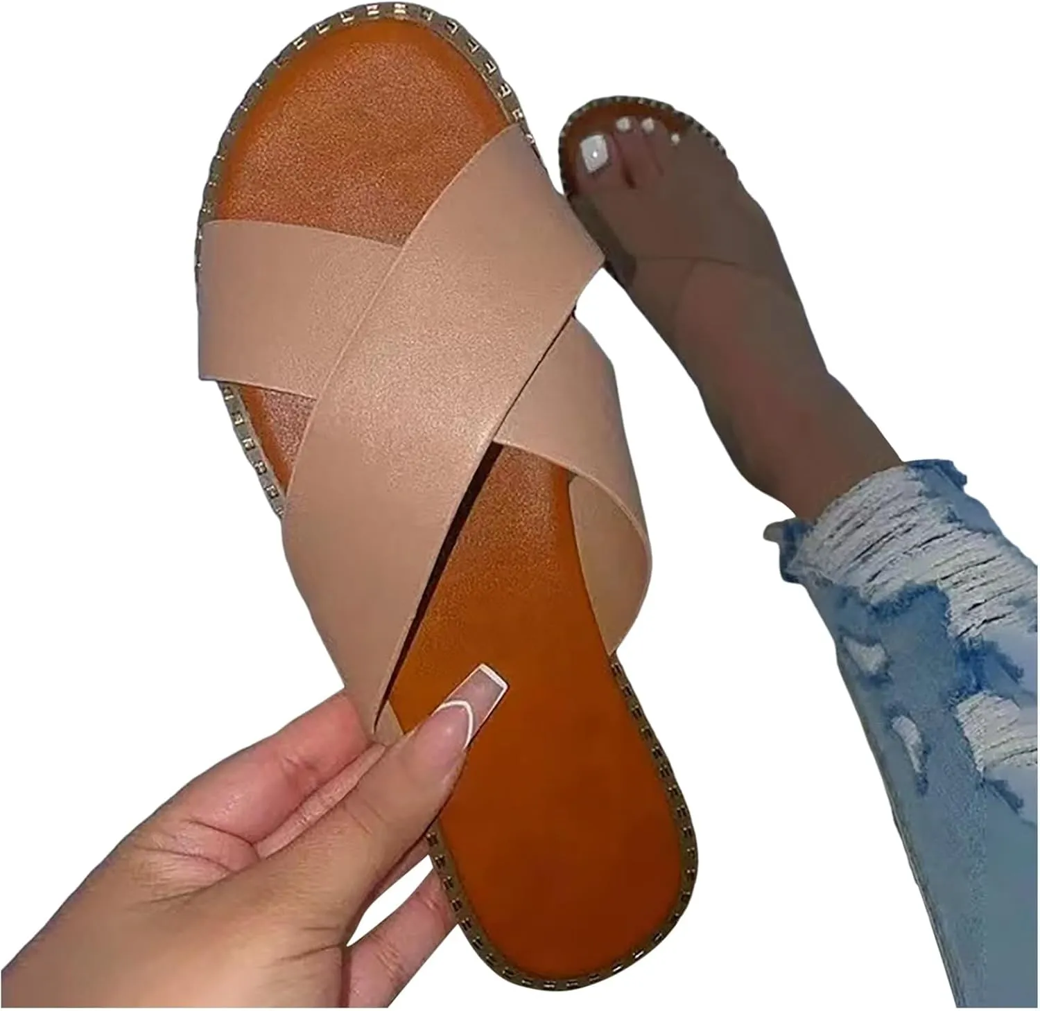 Women's Sandals Black Toe Shoes Flat Slippers Open Women Flop Diamond Crystal Sandals Women For Closed Toe Sandals Women