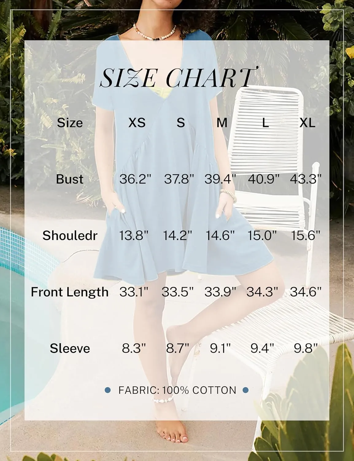 Womens Summer Mini Dress Casual Short Sleeve Loose V Neck Swing Sundress with Pocket