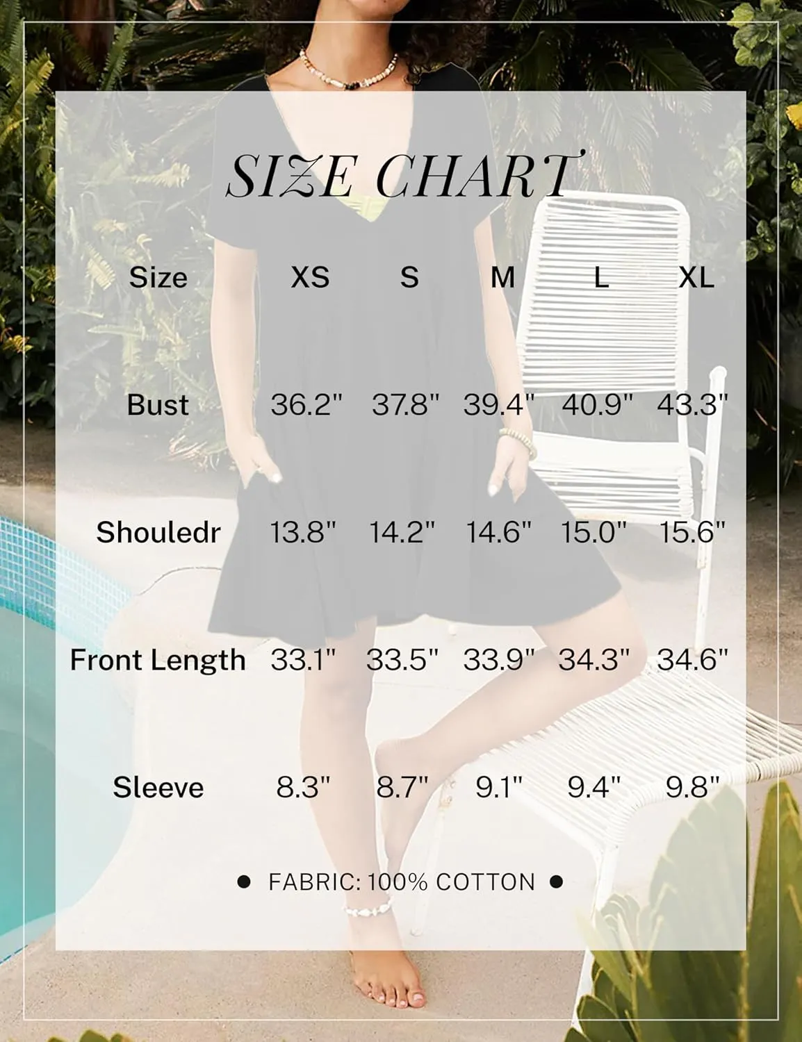 Womens Summer Mini Dress Casual Short Sleeve Loose V Neck Swing Sundress with Pocket