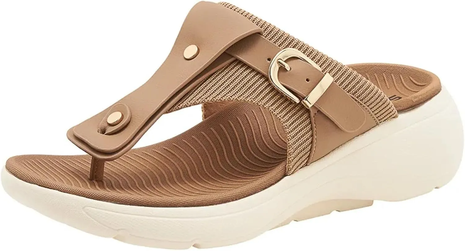 Women's Vintage Casual Flip-Flops - Metal Buckle Beach Sexy Summer Shoes
