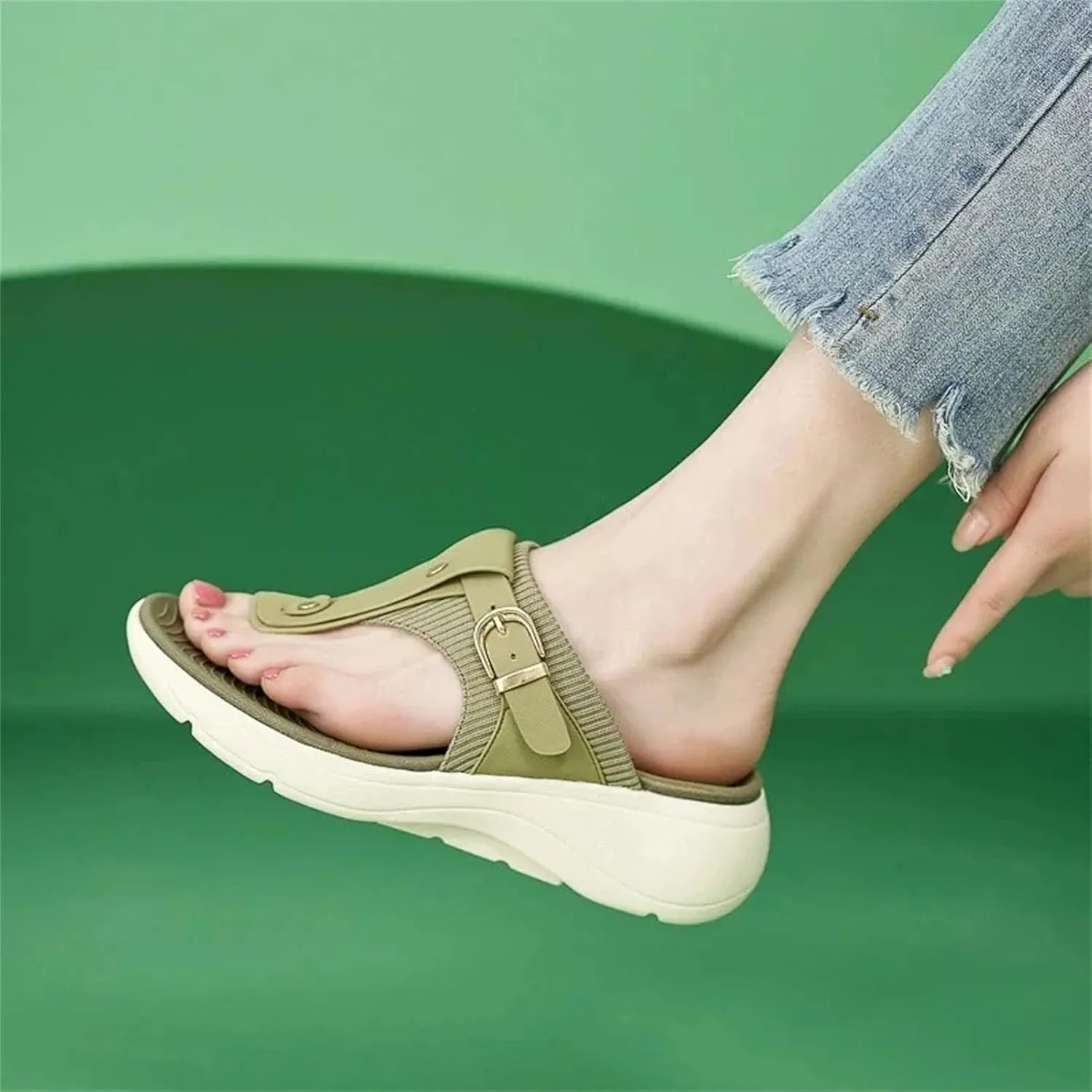 Women's Vintage Casual Flip-Flops - Metal Buckle Beach Sexy Summer Shoes