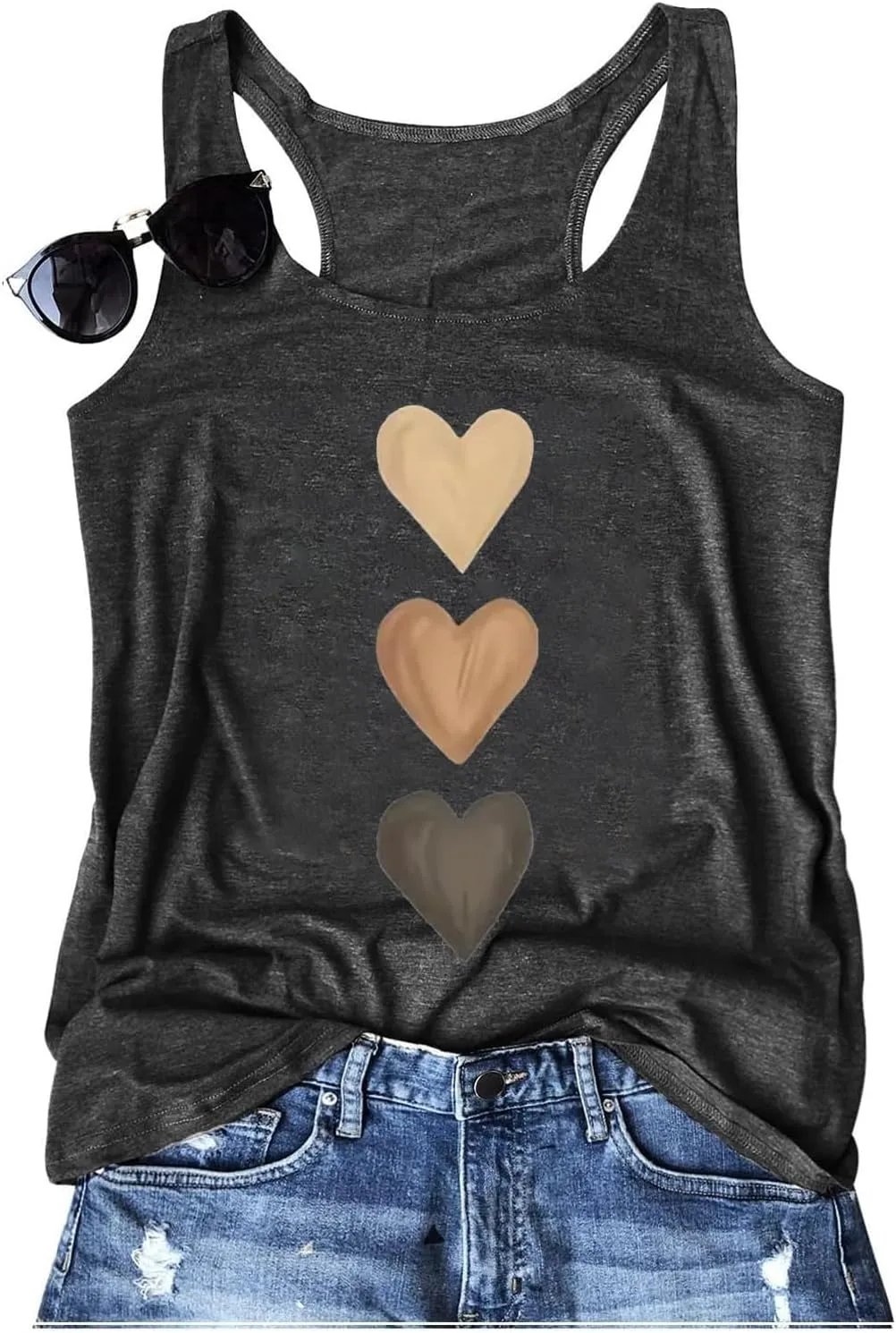 Womens Vintage Graphic Racerback Tank Tops Summer Beach Vacation Tank Cami Casual Loose Workout Yoga Tanks Vest
