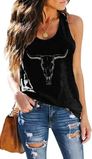 Womens Vintage Graphic Racerback Tank Tops Summer Beach Vacation Tank Cami Casual Loose Workout Yoga Tanks Vest