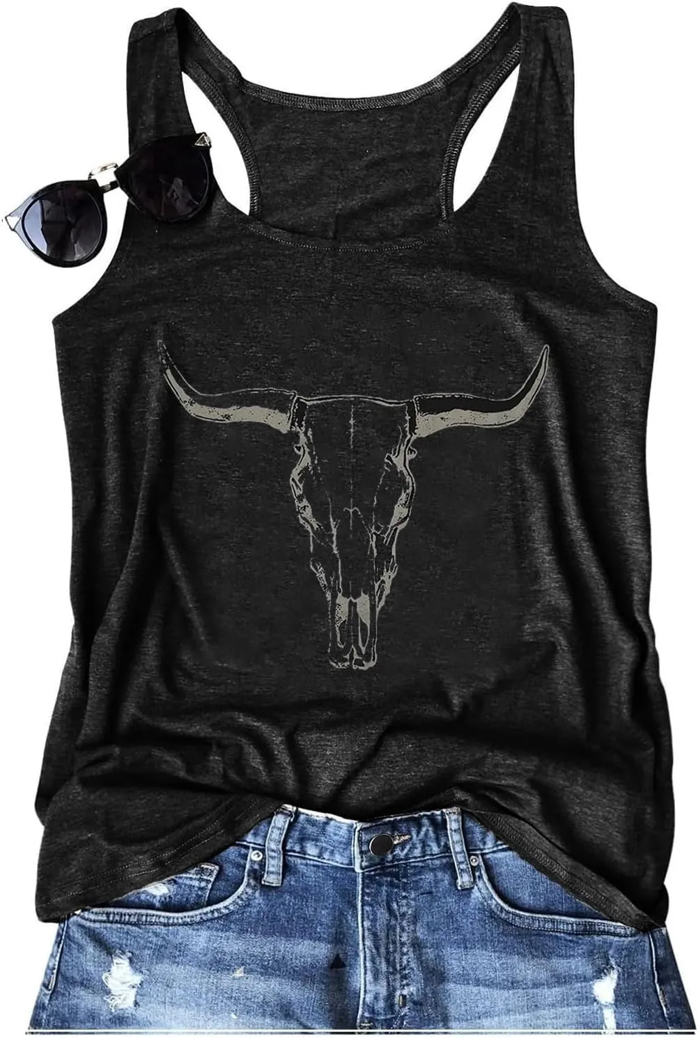 Womens Vintage Graphic Racerback Tank Tops Summer Beach Vacation Tank Cami Casual Loose Workout Yoga Tanks Vest