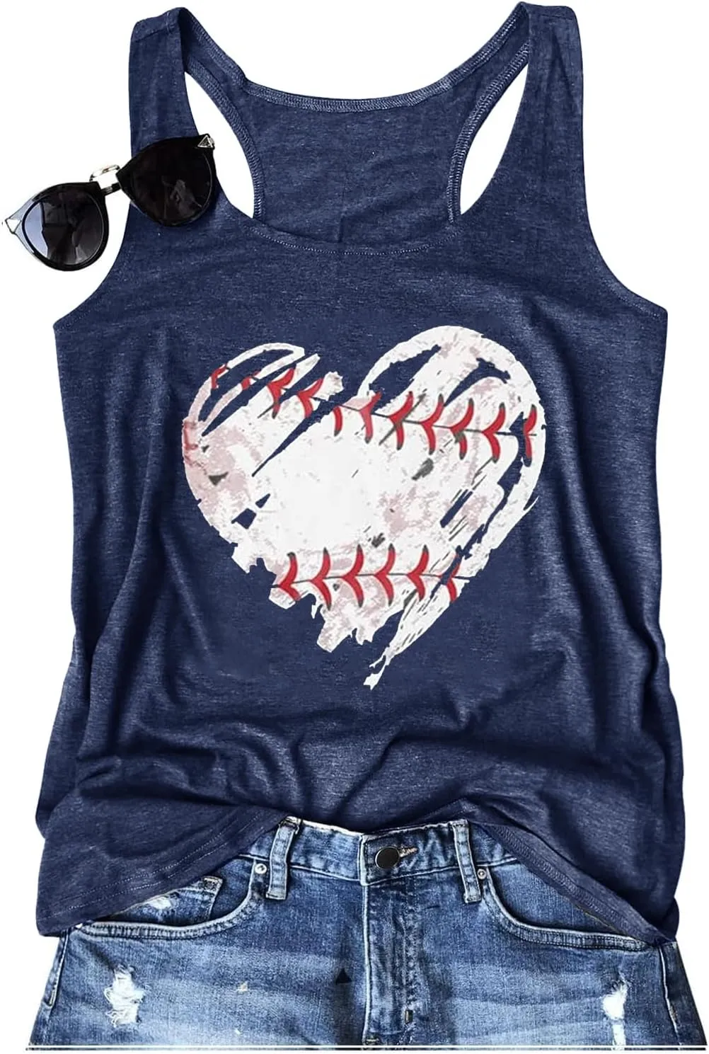 Womens Vintage Graphic Racerback Tank Tops Summer Beach Vacation Tank Cami Casual Loose Workout Yoga Tanks Vest
