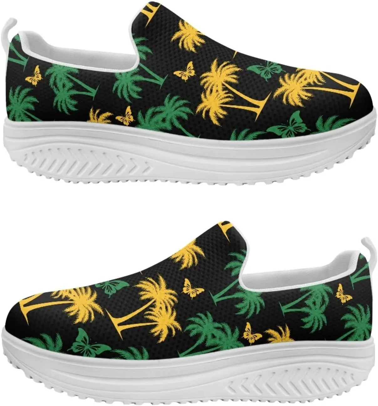 Womens Walking Shoes Breathable Mesh Platform Nursing Sneakers Casual Cozy Slip-Ons High Top Shoe Size 6-11 White Sole