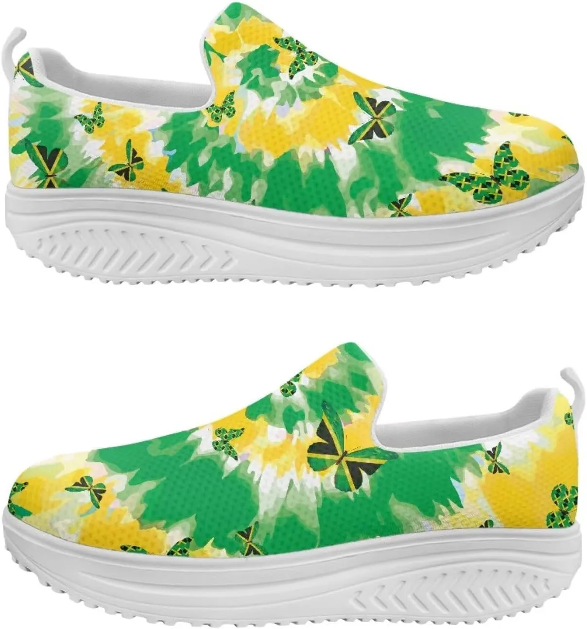 Womens Walking Shoes Breathable Mesh Platform Nursing Sneakers Casual Cozy Slip-Ons High Top Shoe Size 6-11 White Sole