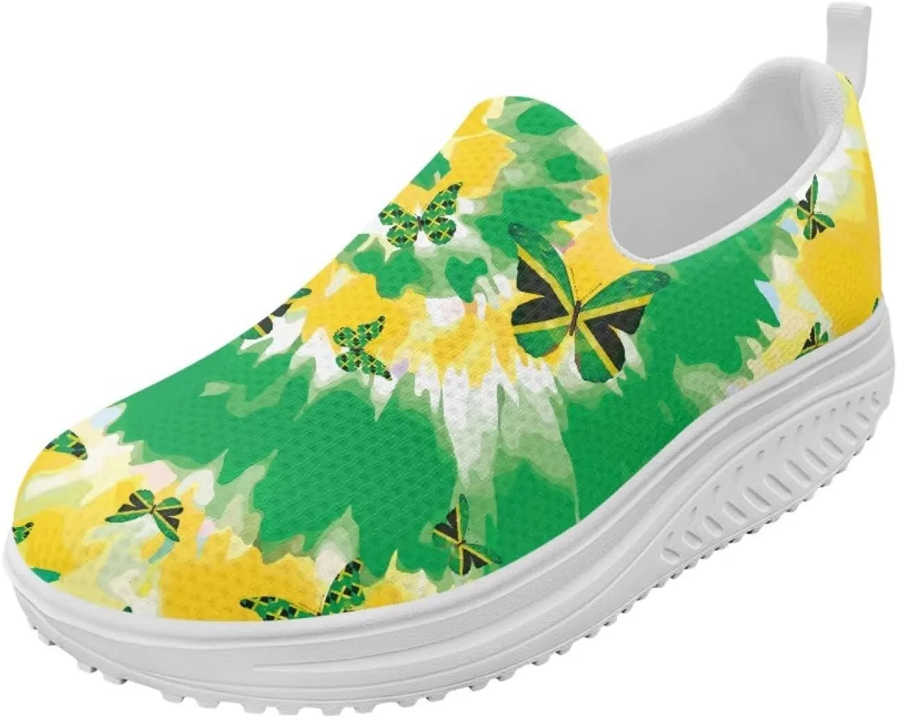 Womens Walking Shoes Breathable Mesh Platform Nursing Sneakers Casual Cozy Slip-Ons High Top Shoe Size 6-11 White Sole