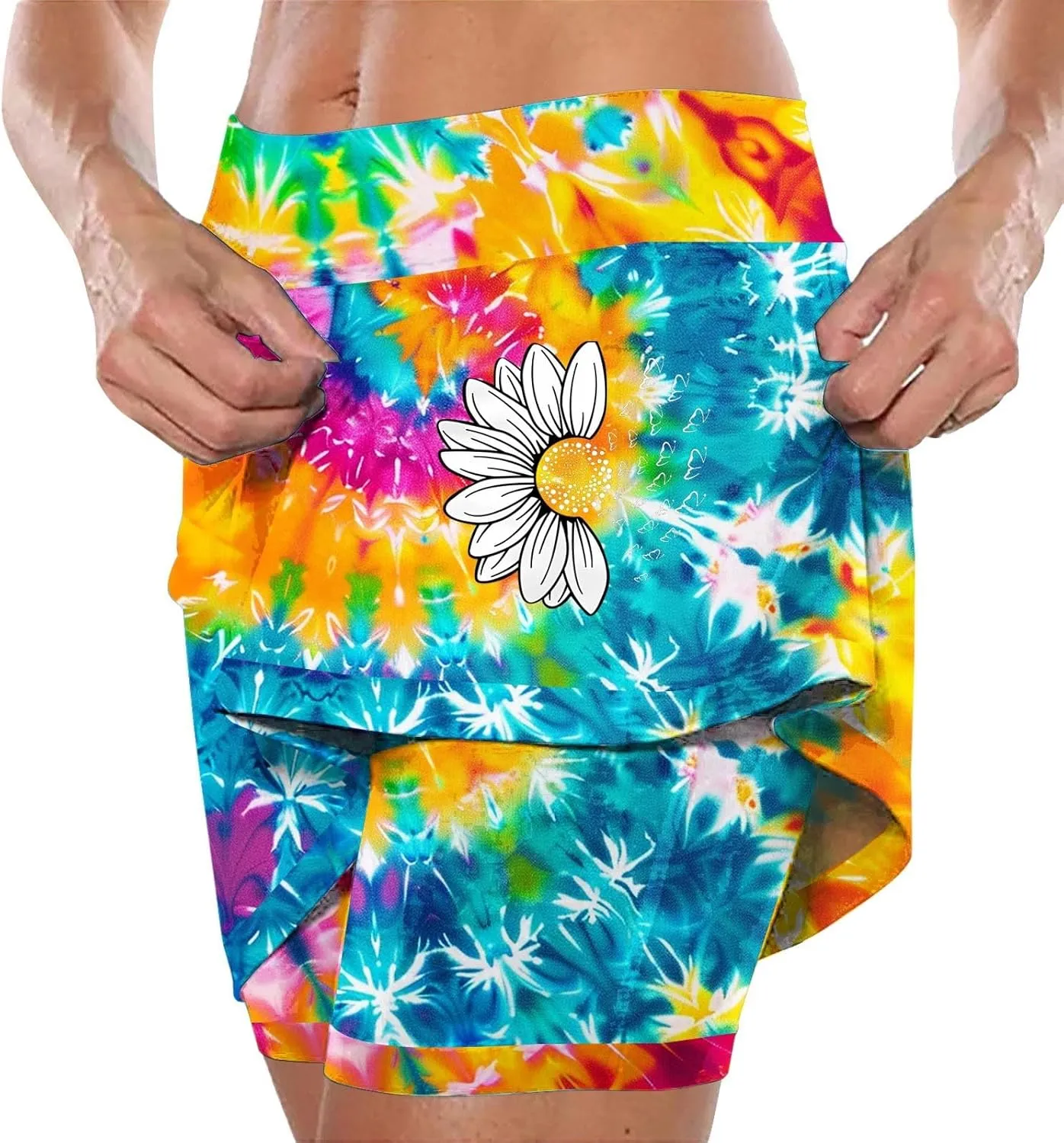 XOWRTE Women's Tennis Golf Skirts High Waisted with Pockets Inner Shorts for Athletic Skorts Sports Running Pickleball