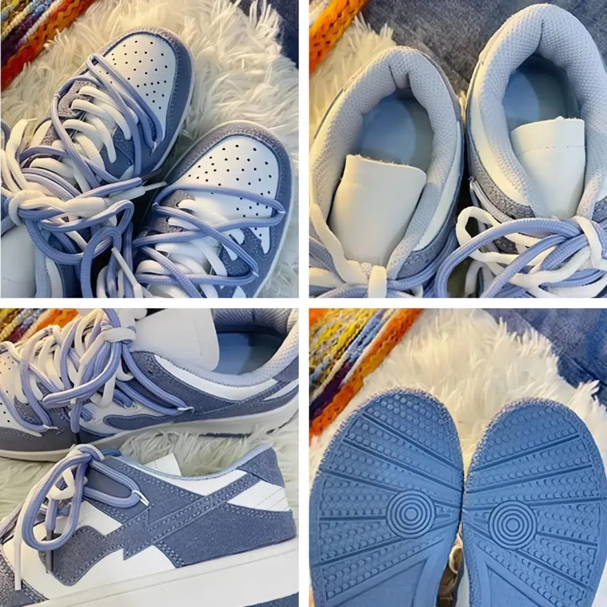 Y2K Sporty Sneakers for Women, Girls Cute Streetwear, Pastal Color Low Top Skate Shoes Couple Matching